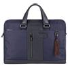 PIQUADRO - Borsa Lavoro Porta PC 15,6 in Pelle e Tessuto - Uomo - Blu