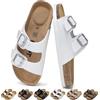 chetoria Sandali Donna Uomo Plantare in Sughero Fibbia Regolabili 36-46EU | Sandali Ortopedici con Supporto Arco Plantare Comode Antiscivolo Ciabatte Casa con Vera Pelle Plantare Memory Foam Pantofole