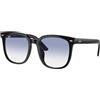 Ray-Ban Occhiali da sole quadrati unisex Rb4401d, Nero/Trasparente Gradiente Azzurro, 57 mm