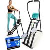 MAMOLO Stepper per casa con maniglia, regolabile in altezza, 3 livelli di resistenza fitness, Stairmaster con portabevande, supporto per cellulare