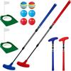 VETOLAKA Set di putter da golf regolabile, mini set da golf con 6 palline e 2 fori per bandiera, per mancini e destrorsi, mini mazza da golf, asta di spinta estensibile, accessori da golf per tutte le età