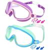 Générique Maschera da nuoto per junior protezione UV senza perdite con clip per naso | Occhiali da nuoto per vista ampia protezione UV per ragazze, giovani, bambini, piscina, spiaggia, immersioni