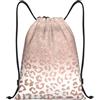 RRhgipp Zaino con coulisse in oro rosa glitterato per sport palestra zaino tasca resistente all'acqua borsa da donna uomo scuola, Nero , M, Classico