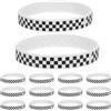 FUNNETOYU 40 Pezzi Bracciale in Silicone a Quadri Nero Bianco