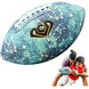 Generisch Pallone da rugby in poliuretano che si illumina al buio, palla da | Costruzione in poliuretano cucito a macchina, design notturno luminoso, antiscivolo, taglia 6 e 9 opzioni, per allenamento