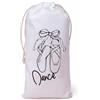 APLVFFZH Satin Pouch Danza con Stampa Scarpe Balletto Cordoncino Doppio Sacca Porta Scarpe Tessuto Morbido Porta Accessori Adatto per Ballerini Viaggio, Bianco, Velluto