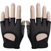 LIGIGWASH Guanti da Allenamento in Microfibra e Silicone Nero Mezze Dita Donna | Protezione Palmo, Presa Antiscivolo, Assorbimento Sudore, Dita Ventilate