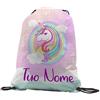quickgadget Sacca Ginnastica GYMBACK Unicorno sport - sacchetto sportivo Fashion Borsa, Piscina, Dance Bag, Zaino Scuola per Ragazze Donne Bambini, personalizzato con nome