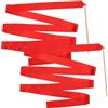 Sosoport 2 Pezzi Nastro Danza Ritmica Rosso Manico in Legno | Set da Due Pezzi, Facile da Imparare, per Danza Orientale e Allenamento Ginnico