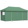 Generic Tenda pop-up pieghevole con 4 pareti laterali di colore verde | Tessuto Oxford in PVC, telaio in acciaio, finestre trasparenti, ideale per eventi all'aperto