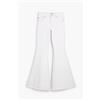 Desigual, Jeans a zampa d'elefante ricamati, Cotone, Bianco, 34