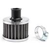 evomosa Interfaccia universale Filtri olio aria moto 12mm Filtro aspirazione aria fredda auto Sfiato turbo Sfiato carter (Grigio)