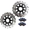 Konerstone Arashi Dischi Freno Anterioris Rotori + Bulloni di Montaggio Viti per Suzuki GSXR 600 750 2004-2005 K4 K5/GSXR 1000 2003-2004 K3 K4 Accessori Moto Nero GSX-R600 GSX-R750 GSX-R1000