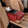 Tencipeda Car Armrest Cover with Cup Holder, 5-in-1 Car Center Console Organizer with Phone Slot, Tissue Holder & Dual Storage Bags, Memory Foam Center Console Cover for Sedan SUV Truck (Red)