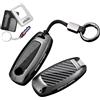 Ysbxitu Custodia per chiave Nissan, accessorio adatto per Nissan X-Trail Qashqai J12 Altima Teana 2022 2023, Ariya, texture in fibra di carbonio TPU, custodia per chiave B, nero