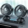 CHENBOOW Ventilatore Auto 12V,Ventilatore per Auto,Ventilatore Doppia Testa per Auto,12V Ventilatore di Raffreddamento,Ventola per Auto a Doppia Testa Ventola di Raffreddamento,per Auto,Camion,SUV,Camper
