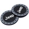 HOKEOII Sottobicchieri per Auto per Jeep Grand Cherokee Comander Wrangler Compass Renegade Patriot, 2 Pezzi Sottobicchieri per Portabicchieri,Auto Accessori Interni,Nero