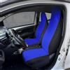Rebeca Shop Coprisedili auto compatibili per Aygo, Twingo, C1, 108, Zoe versioni dal 2014 Made in Italy, Con banda centrale colorata, tessuto poliestere, set coprisedili anteriori (Royal/Nero)