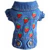 feiling Giacca per cani jeans vintage ricamo gilet per cani blu denim giacca cappotto per cani abbigliamento per animali domestici per cuccioli di piccola taglia media cani gatti (S)