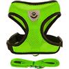 feiling Air Mesh - Pettorina per cani di piccola taglia, traspirante, con guinzaglio da 1,1 m, colore: Verde
