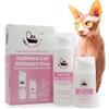 MR WRINKLES Sphynx & Hairless Cat Skincare Duo, contiene un flacone di detergente lenitivo per la pelle e una bottiglia di elisir rivitalizzante 100% naturale, esclusivamente per gatti senza pelo, bottiglie a