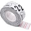 METO Etichette perforate (21 x 12 mm, 1 riga, 6.000 pezzi, rettangolari, bianco-rosso, permanenti), adatte per Herlitz, Samark, Motex, Jolly, Irex, Uno