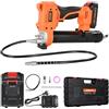 VEVOR Ingrassatore a Batteria Senza Fili, Pressione Massima 55 MPa Ingrassatore Elettrica, Batteria 2,0 Ah e Luce LED, Custodia per Trasporto, Grilletti a velocità Variabile, Ingrassaggio di Macchine