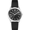Guess CHIP GW1063G1 - Orologio da polso analogico al quarzo, in acciaio inox, 40 mm, cinturino in silicone nero, 5 bar, colore: nero