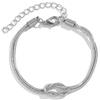 Nayyana Braccialetti in argento, con nodo d'amore, in acciaio al titanio, con catena a serpente, regolabile, gioiello in oro, regalo per damigella d'onore, matrimonio