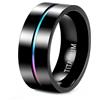 Whoiy Coppia di anelli in titanio 5 mm/7 mm/9 mm, anelli da sposa con incisione lucida, gioielli alla moda, misura 52-71
