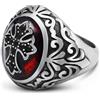 MayiaHey Anello Croce Crociata, Anello Croce Cavaliere Nero Da Uomo, Anello Biker Croce Scintillante Gioielli Croce Crociata Cristallo Nero, Anello Cavaliere Templare Celtico Biker Croce Preghiera Per Ragazzi