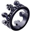 OAKKY Uomo Annata Re Reale Corona Anello Acciaio Inossidabile Nero Argento Oro Croce Band Multicolor