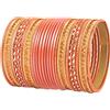 Touchstone Collezione colorata 2 dozzine Bracciali per gioielli di dimensioni dorate color pesca strutturata in lega di Bollywood indiano Set di 24 in tonalità oro per le donne.
