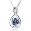 FANCIME Collana Infinito in Argento 925 Placcato Oro Bianco Ciondolo con Pietre Naturale/Sintetico Pendente Regali di Natale Compleanno San Valentino Anniversario Gioielli da Donne Ragazza Catena 45cm