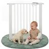 roba easySafe+ cancello sicurezza per porte e scale, larghezza 75-82 cm (estendibile 110 cm), chiusura a semaforo, stop 90°, montaggio senza fori, TÜV, per bambini 0-24 mesi, bianco.