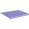 Roanoer Tessuto di ricambio per tenda da sole blu e bianco, tessuto di ricambio per telaio da 4,5 x 3,5 m, in poliestere con rivestimento in poliuretano, per terrazza, giardino, 430 x 345 cm