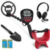 Generic Metal Detector Professionali Portatile con Display LCD per Adulti (Rosso) | Metal Detector Oro Bobina di Ricerca IP68 Impermeabile da 10