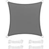 SONGMICS Vela Parasole 3 x 3 m, Tenda da Sole in Tessuto HDPE, Permeabile all'Aria e all'Acqua, per Terrazza, Giardino, Balcone, Campeggio, Quadrata, Concava, Corde da 2 m, Grigio Fumo GSS33GY