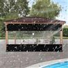 Suwooy Gazebo Pannelli Laterali in Telone Trasparente Impermeabile,Tende Per Eventi e Tendoni Con Porta Cerniera,Telone in Pvc Resistente Da 0,3mm,Con Occhielli,Tende Divisorie,NoZip-3.7×2.5m(12.1 * 8.2ft)