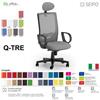 SEIPO Q-TRE Q0042 Poltrona schienale alto in rete braccioli e pogiatesta Movimento sincronizzato "R4" SEIPO ECOPELLE D2