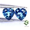 SBI Gems 5x5 MM A 8x8 MM Naturale London Topazio Blu Forma Cuore Paio Loose Gemme