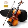 Bonnlo Violino per Bambini e Principianti, Misure 1/4, 1/2, 3/4 e 4/4, Violino in Legno Compensato di Tiglio con Acro in Legno Rosso, Astuccio, Colofonia e Mentoniera (Colore Classico, 4/4)