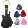 Joyzan Custodia per Plettro Chitarra, Portaplettro Porta Plettri per Chitarra Portachiavi Supporto Pelle Borsa Ukulele Musica Guitar Pick Case con 5 Colorati Chitarristi Chitarre Acustiche Elettriche Basso