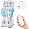Boston Tech Aquapik® 100 idropulsore dentale Professionale | Elimina la Placca + Raccomandato dai dentisti + Cura i tuoi Impianti e Ortodonzia | 8 Ugelli + 10 Livelli di Pressione (Bianco - Biancio)