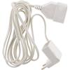 Zenitech - Prolungatore HO3VVH2-F 2x 0,75mm² - Cavo Di Estensione Con Presa Multipla - Ideale Per Apparecchi Elettrici Interni - Normative NF E CE - Bianco - 3m