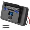Hapytrip Pannello di ricambio leggero per presa USB da 84W con 4 porte da 12V, montaggio a superficie, voltmetro, 36W PD e doppio QC 18W, con interruttore a pulsante per autobus camper camion imbarcazioni