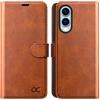 OCASE Custodia Portafoglio per Samsung Galaxy S25 Edge Marrone | Cover a Ribalta, Portafoglio in Pelle PU, Blocco RFID, 4 Slot per Carte, Supporto Integrato, Protezione Antishock