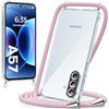 caslord Trasparente Cover con Cordino per Samsung Galaxy A57 | 1,6 m Regolabile | Antiurto | Anti-ingiallimento | Anti-Graffio | Oro rosa