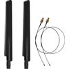 TREADALT-TEC Antenna WiFi Dual Band 10dBi con Connettore RP-SMA Maschio & Cavo MHF4 a RP-SMA - 2.4GHz/5GHz/5.8GHz per Router Wireless, Schede di Rete PCIe, Schede M.2 NGF Telecamere IP, Droni FPV (Confezione da 2)