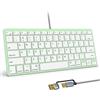 SSS·GRGB Tastiera compatta con cavo a 78 tasti per Mac, USB A/USB C Plug-N-Play, mini tastiera USB ultra sottile, layout 75%, compatibile con Apple MacBook, iMac, Mac mini/Pro, computer portatili, PC